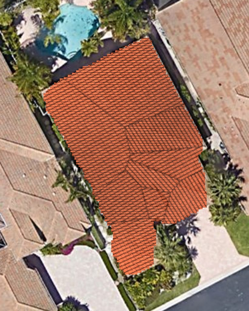 A real customer home rendered with a new tile roof